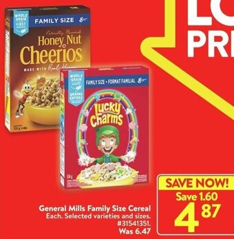 Walmart General Mills Family Size Cereal offer