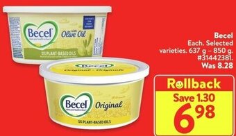 Walmart Becel 637 g- 850 g offer