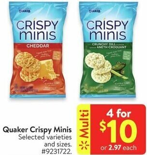 Walmart Quaker Crispy Minis offer