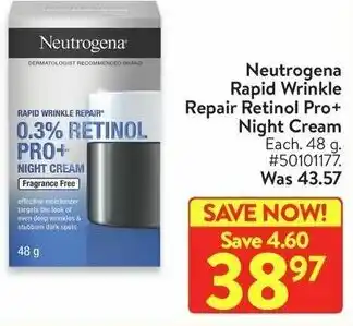 Walmart Neutrogena rapid Wrinkle Repair Retinol Pro+ Night Cream 48 g offer