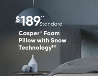 Sleep Country Casper foam pillow with snow technology offer