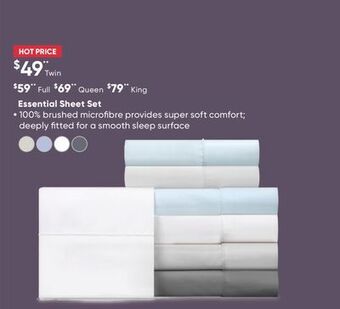 Sleep Country Essential sheet set offer