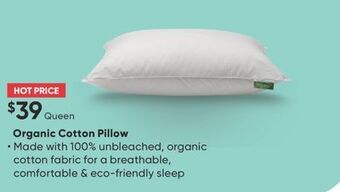 Sleep Country Organic cotton pillow offer