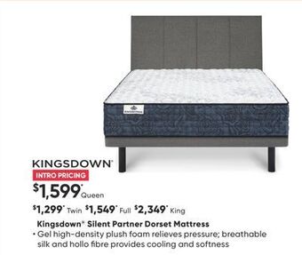 Sleep Country Kingsdown silent partner dorset mattress offer