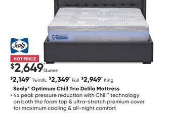 Sleep Country Sealy® optimum chill trio delila mattress offer
