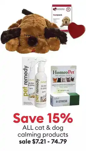 Petsmart All cat & dog calming products offer