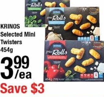 Arz Fine Foods Krinos Selected Mini Twisters 454g offer