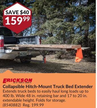 Princess Auto Collapsible hitch-mount truck bed extender offer
