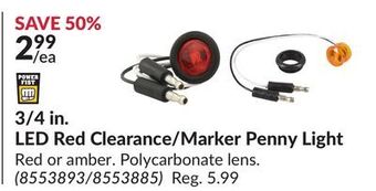 Princess Auto Power fist 3/4 in. led red clearance/marker penny offer