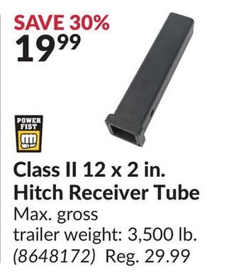 Princess Auto Class ii 12 x 2 in. hitch receiver offer