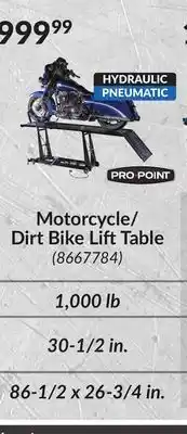 Princess Auto Motorcycle/dirt bike lift table offer