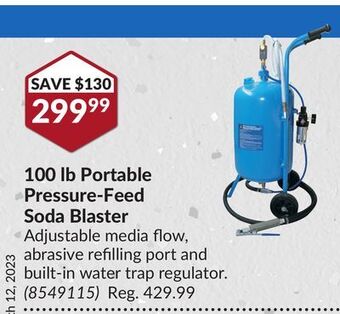 Princess Auto 100 lb portable pressure-feed soda blaster offer