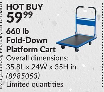 Princess Auto 660 lb fold-down platform cart offer