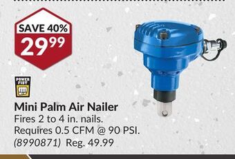 Princess Auto Mini palm air nailer offer