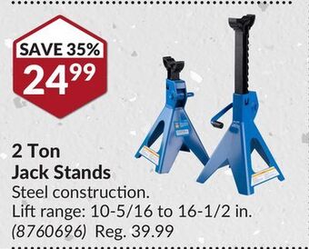 Princess Auto 2 ton jack stands offer