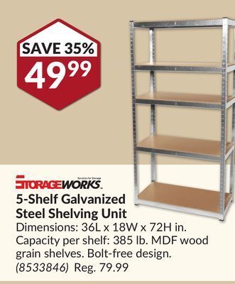 Princess Auto 5-shelf galvanized steel shelving unit offer