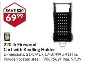 Princess Auto 220 lb firewood cart with kindling holder offer