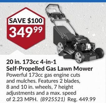 Princess Auto 20 in. 173cc 4-in-1 self-propelled gas lawn mower offer