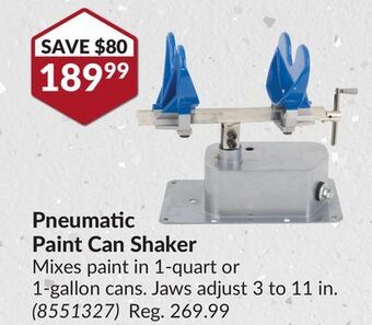 Princess Auto Pneumatic paint can shaker offer