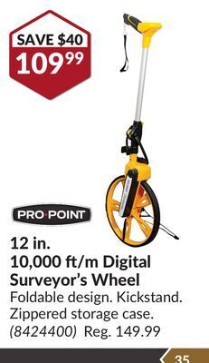 Princess Auto 12 in. 10,000 ft/m digital surveyor's wheel offer
