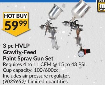 Princess Auto 3 pc hvlp gravity-feed paint spray gun set offer