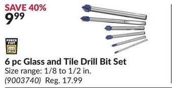 Princess Auto 6 pc glass and tile drill bit set offer