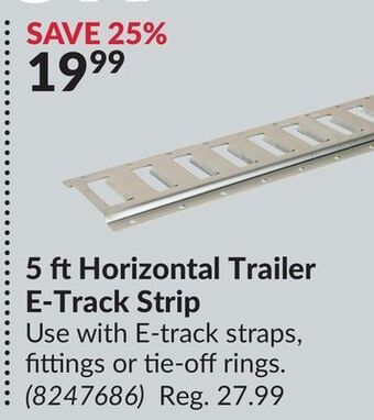 Princess Auto 5 ft horizontal trailer e-track strip offer