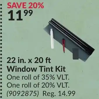 Princess Auto 22 in. x 20 ft window tint kit offer