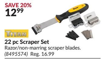 Princess Auto 22 pc scraper set offer