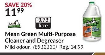 Princess Auto Mean green multi-purpose cleaner and degreaser offer