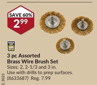 Princess Auto 3 pc assorted brass wire brush set offer
