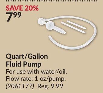 Princess Auto Quart/gallon fluid pump offer