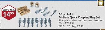 Princess Auto 16 pc 1/4 in. m-style quick coupler/plug set offer