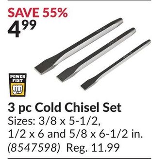 Princess Auto 3 pc cold chisel set offer