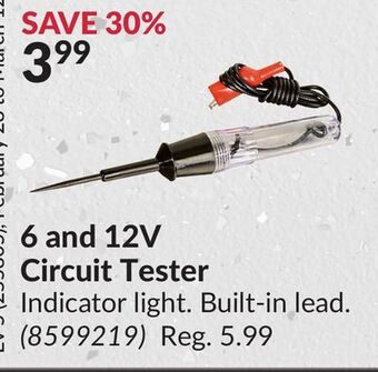 Princess Auto 6 and 12v circuit tester offer