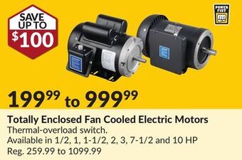 Princess Auto Totally enclosed fan cooled electric motors offer