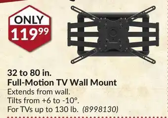 Princess Auto 32 to 80 in. full-motion tv wall offer