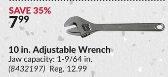 Princess Auto 10 in. adjustable wrench offer
