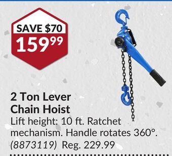 Princess Auto 2 ton lever chain hoist offer