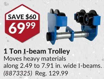 Princess Auto 1 ton i-beam trolley offer