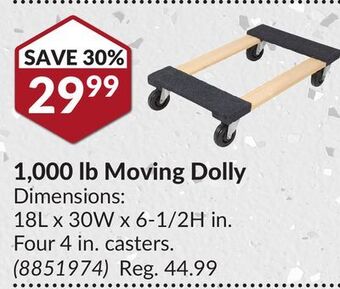 Princess Auto 1, 000 lb moving dolly offer