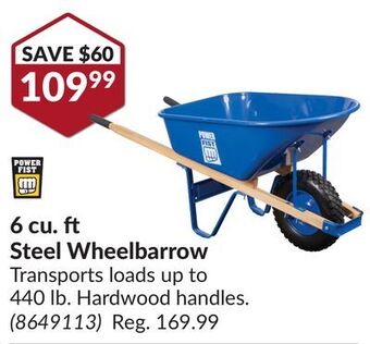 Princess Auto 6 cu. ft steel wheelbarrow offer
