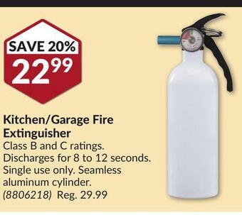 Princess Auto Kitchen/garage fire extinguisher offer