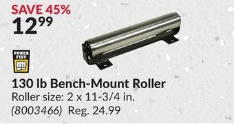 Princess Auto 130 lb bench-mount roller offer