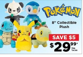 Showcase Pokemon 8" collectible plush toys offer