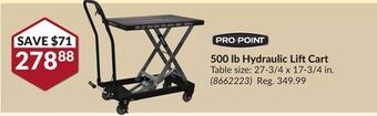 Princess Auto 500 lb hydraulic lift cart offer