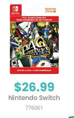 GameStop Persona 4 golden - digital nintendo switch offer