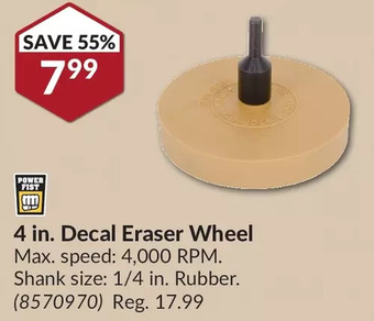 Princess Auto Power fist 4 in decal eraser wheel offer