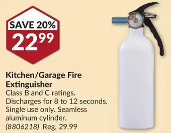 Princess Auto Kidde kitchen/garage fire extinguisher offer