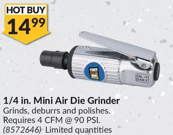 Princess Auto Power fist 1/4 in. mini air die grinder offer